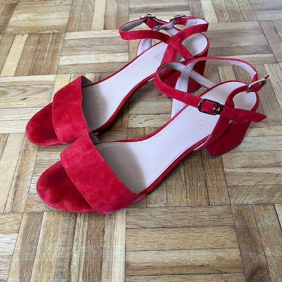 J-Crew Red Heels Size 10 - Picture 2 of 2